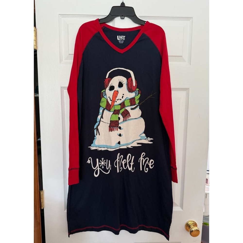 Lazy One You Melt Me Snowman Nightgown Sleep Dress S/M Christmas